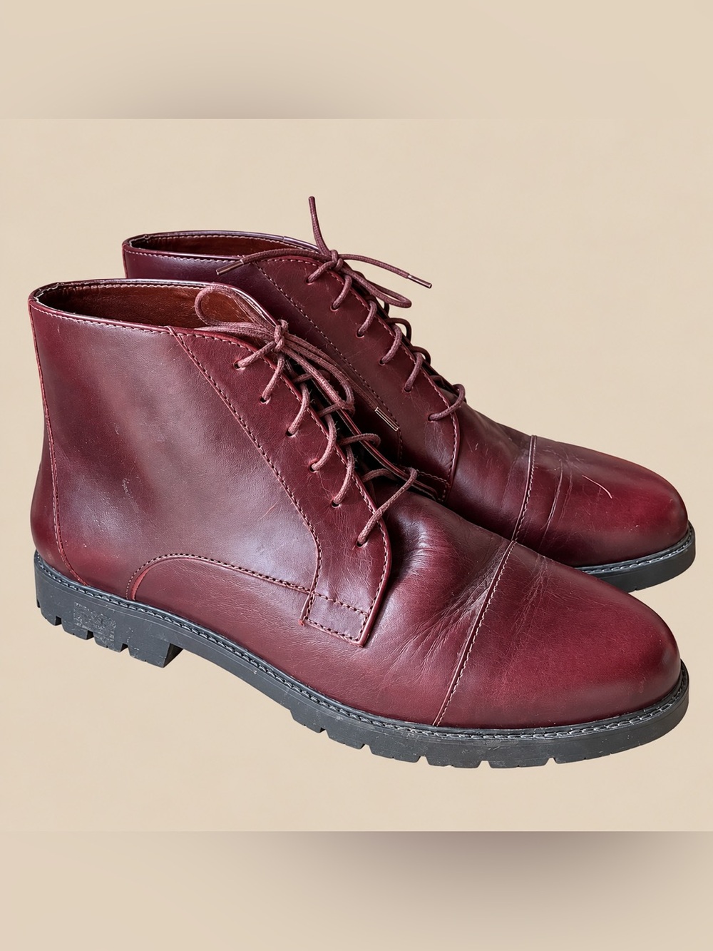 Vintage Oxblood Leather Lace Up Boot Rockport 8.5